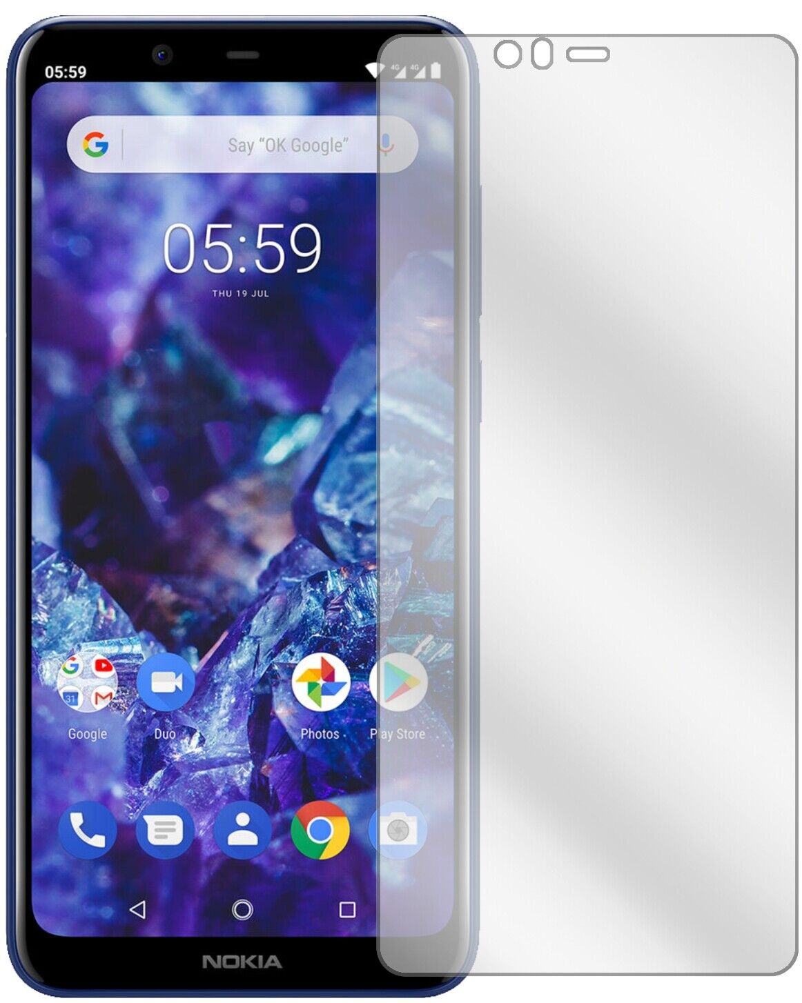 Klare Displayschutzfolie von dipos passend für Nokia 5.1 Plus, präziser Zuschnitt und blasenfrei montiert
