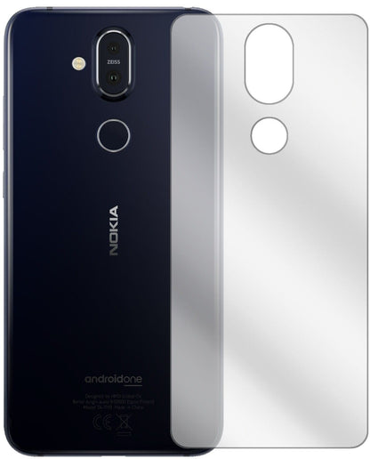 Klare Displayschutzfolie von dipos passend für Nokia 8.1 Rückseite, präziser Zuschnitt und blasenfrei montiert