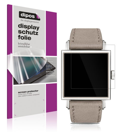 Klare Displayschutzfolie von dipos passend für NOMOS Glashütte Tetra 27, präziser Zuschnitt und blasenfrei montiert