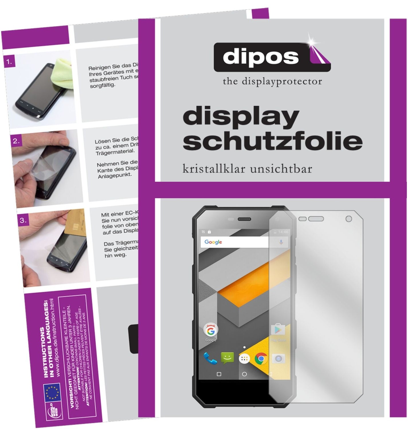 Klare Displayschutzfolie von dipos passend für Nomu S10, präziser Zuschnitt und blasenfrei montiert