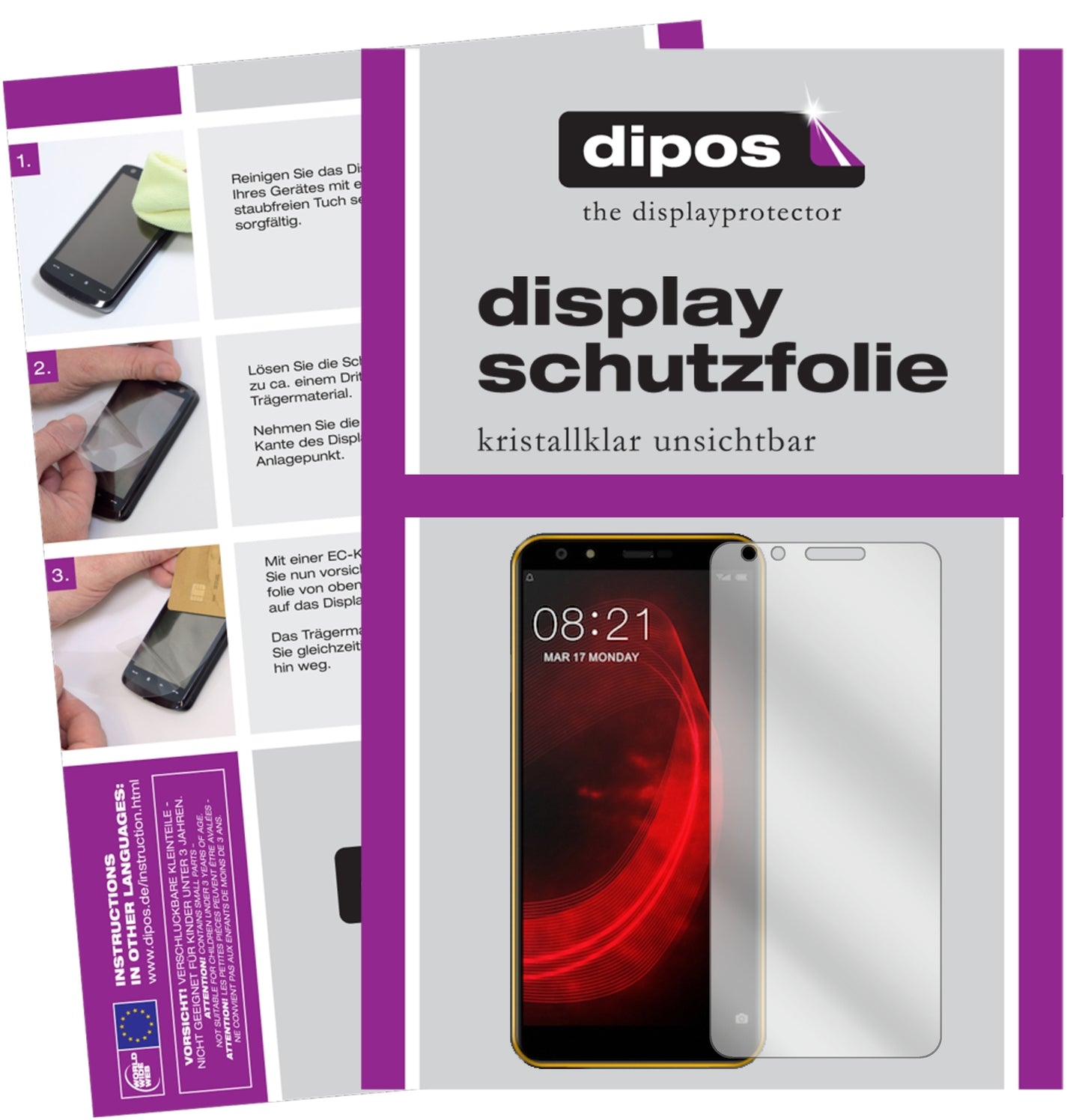 Klare Displayschutzfolie von dipos passend für Nubia N2 Lite, präziser Zuschnitt und blasenfrei montiert