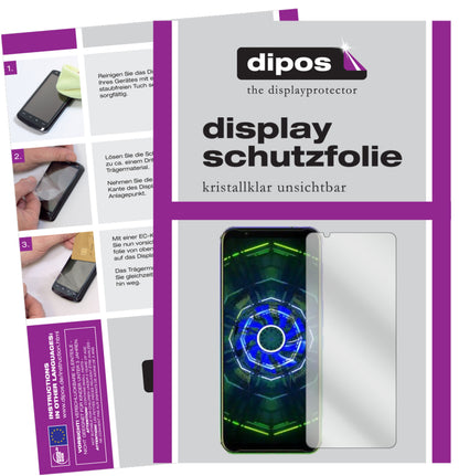 Klare Displayschutzfolie von dipos passend für nubia Red Magic 5S, präziser Zuschnitt und blasenfrei montiert