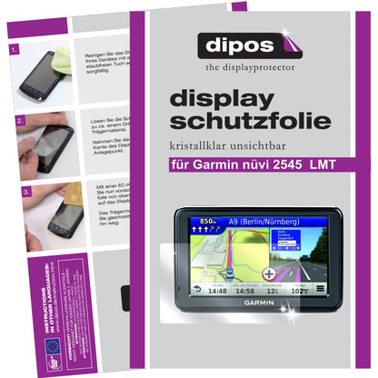 Klare Displayschutzfolie von dipos passend für Nüvi 2545 Garmin, präziser Zuschnitt und blasenfrei montiert