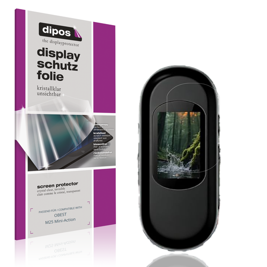 Klare Displayschutzfolie von dipos passend für OBEST M25 Mini-Action, präziser Zuschnitt und blasenfrei montiert