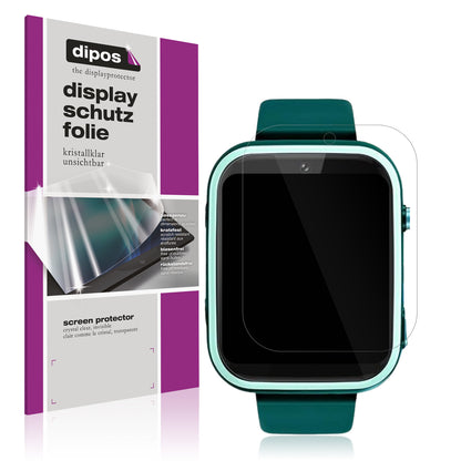 Klare Displayschutzfolie von dipos passend für Okyuk T45 Smartwatch Kinder, präziser Zuschnitt und blasenfrei montiert