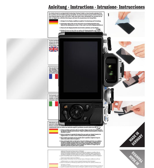 Klare Displayschutzfolie von dipos passend für OM-D E-M10 Olympus, präziser Zuschnitt und blasenfrei montiert