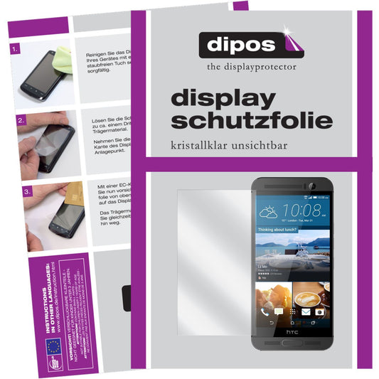 Klare Displayschutzfolie von dipos passend für One M9 Plus HTC, präziser Zuschnitt und blasenfrei montiert