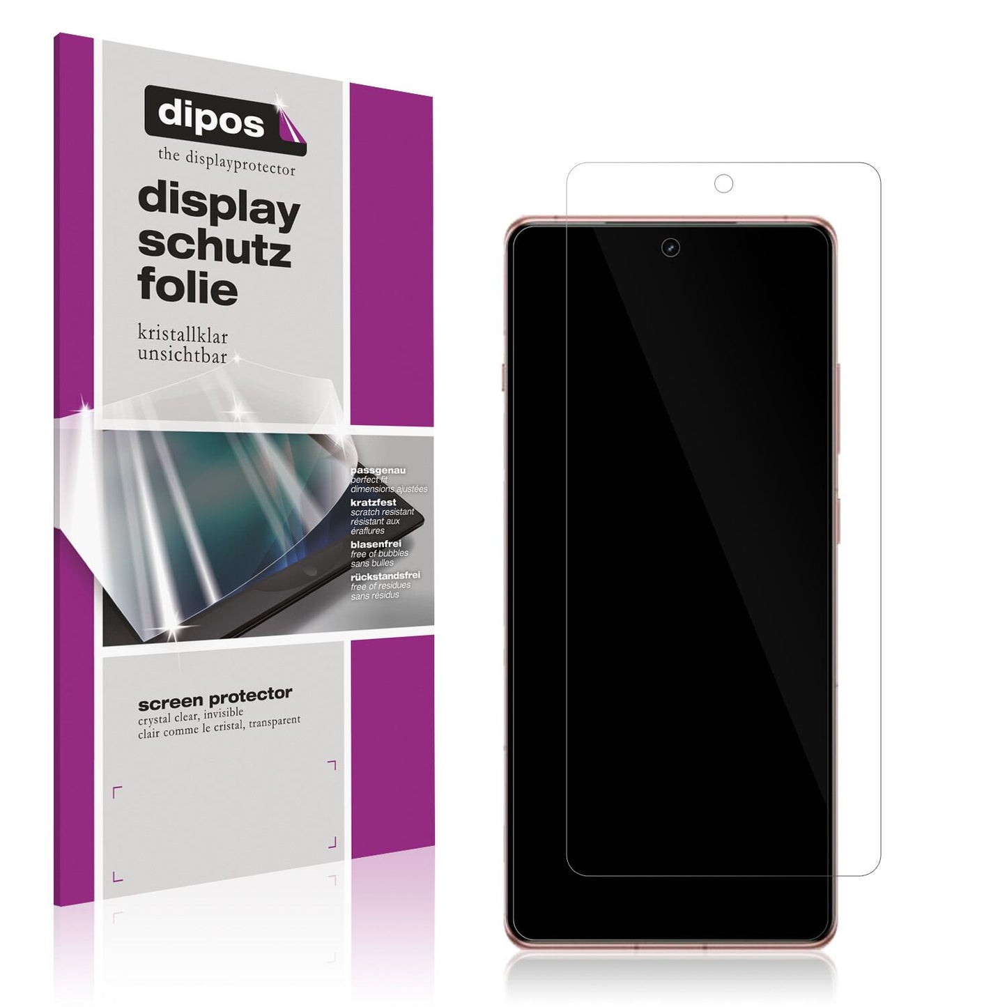 Klare Displayschutzfolie von dipos passend für OnePlus Ace3, präziser Zuschnitt und blasenfrei montiert