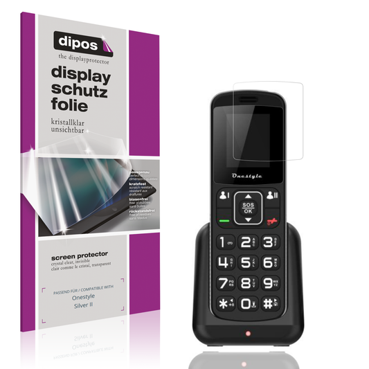 Klare Displayschutzfolie von dipos passend für Onestyle Silver II, präziser Zuschnitt und blasenfrei montiert