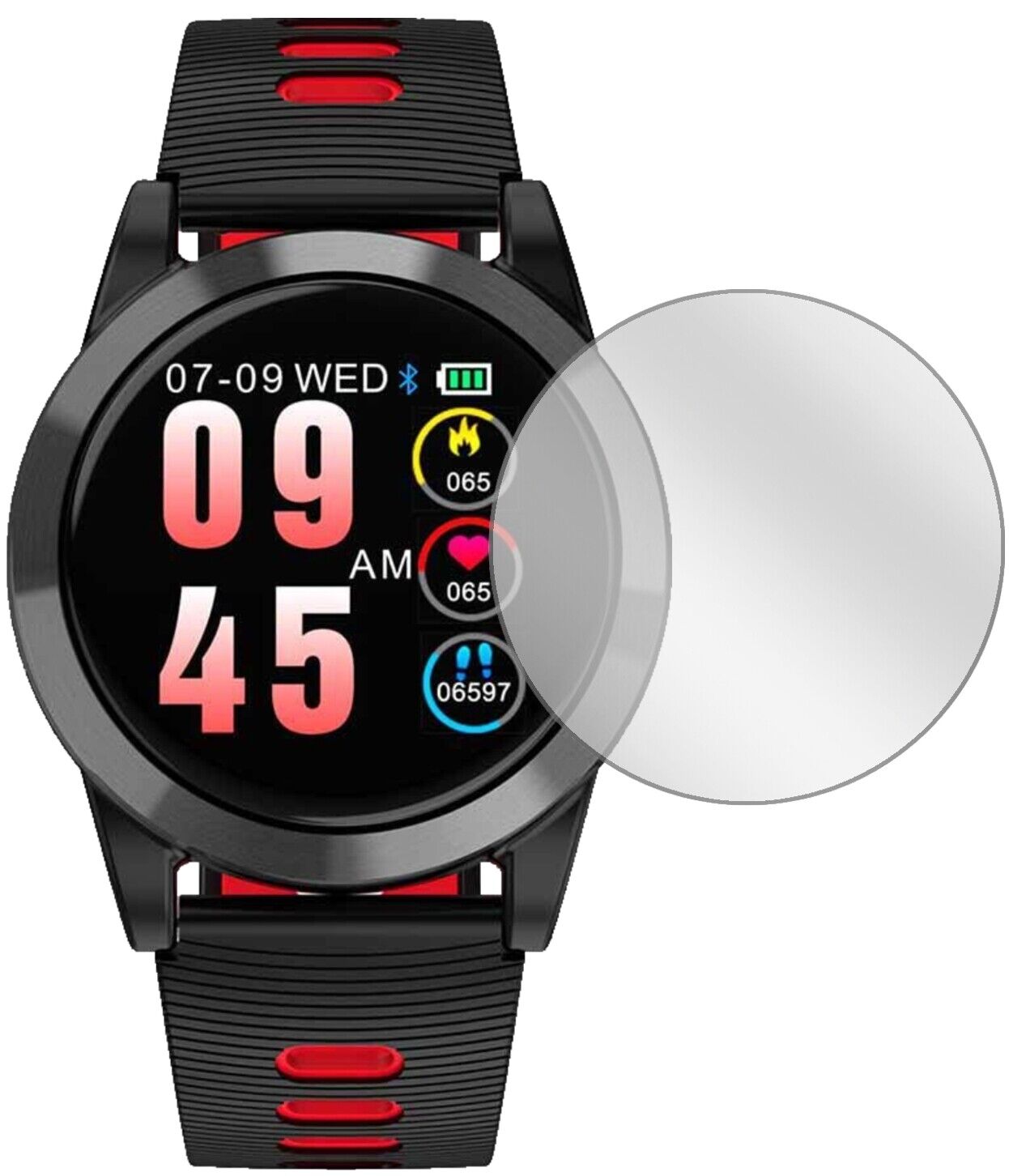 Klare Displayschutzfolie von dipos passend für OOOUSE R15 Smartwatch, präziser Zuschnitt und blasenfrei montiert