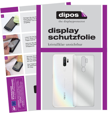 Klare Displayschutzfolie von dipos passend für Oppo A9 (2020) Rückseite, präziser Zuschnitt und blasenfrei montiert