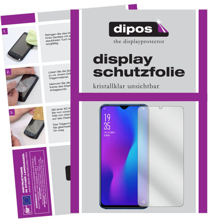 Klare Displayschutzfolie von dipos passend für Oppo R17 Pro, präziser Zuschnitt und blasenfrei montiert