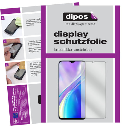 Klare Displayschutzfolie von dipos passend für Oppo Realme XT, präziser Zuschnitt und blasenfrei montiert