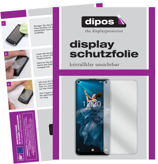 Klare Displayschutzfolie von dipos passend für Oukitel C17 Pro, präziser Zuschnitt und blasenfrei montiert
