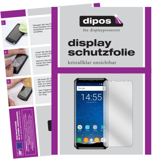 Klare Displayschutzfolie von dipos passend für Oukitel K5000, präziser Zuschnitt und blasenfrei montiert