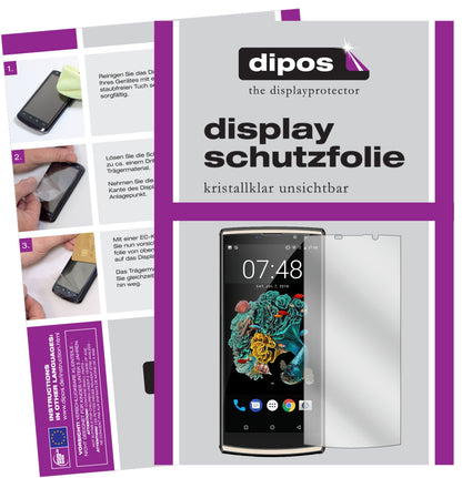 Klare Displayschutzfolie von dipos passend für Oukitel K7, präziser Zuschnitt und blasenfrei montiert