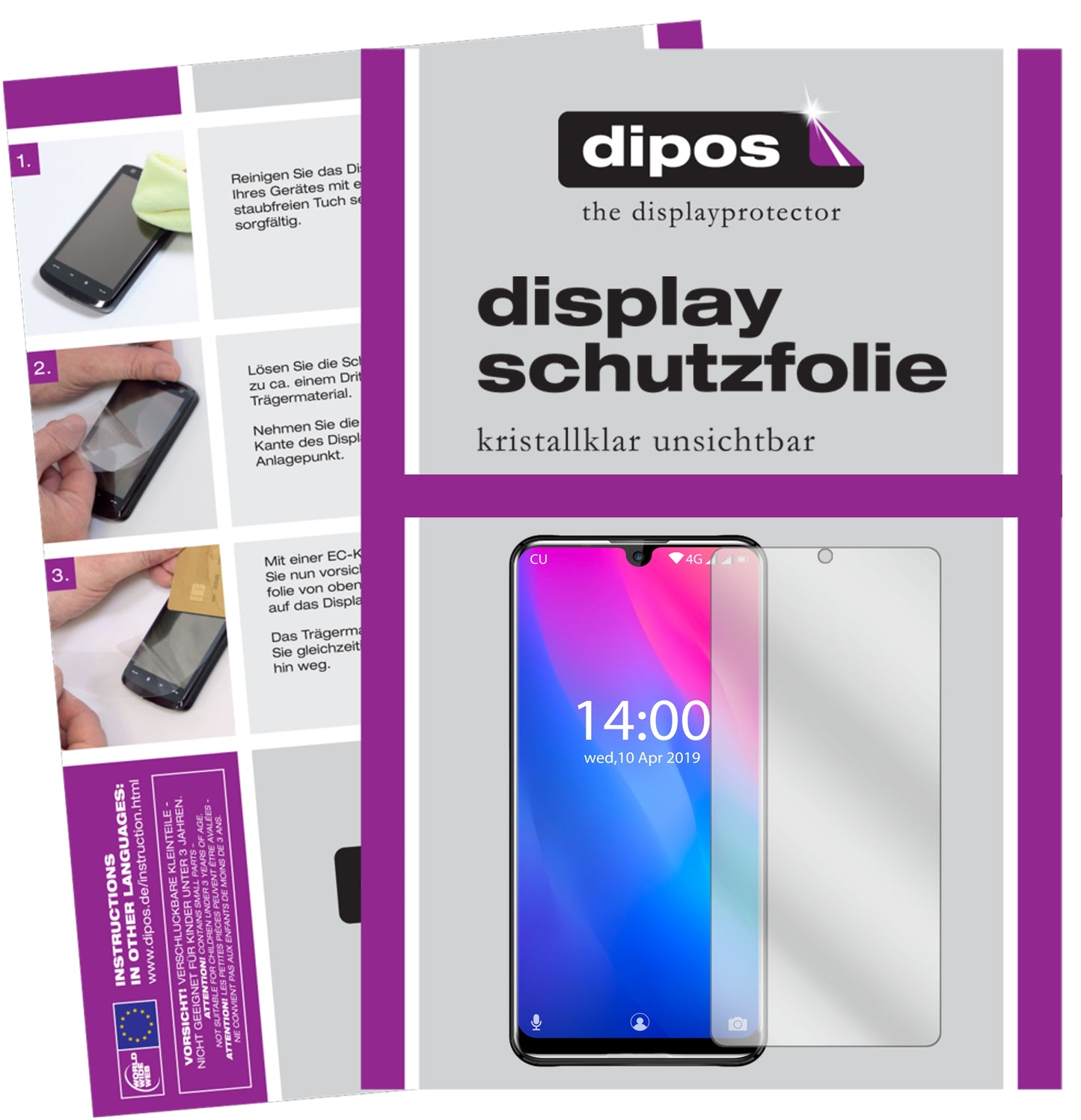 Klare Displayschutzfolie von dipos passend für Oukitel K9, präziser Zuschnitt und blasenfrei montiert