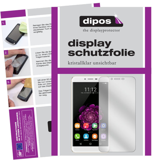 Klare Displayschutzfolie von dipos passend für Oukitel U15S, präziser Zuschnitt und blasenfrei montiert