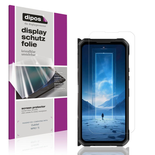 Klare Displayschutzfolie von dipos passend für Oukitel WP61 Ti, präziser Zuschnitt und blasenfrei montiert
