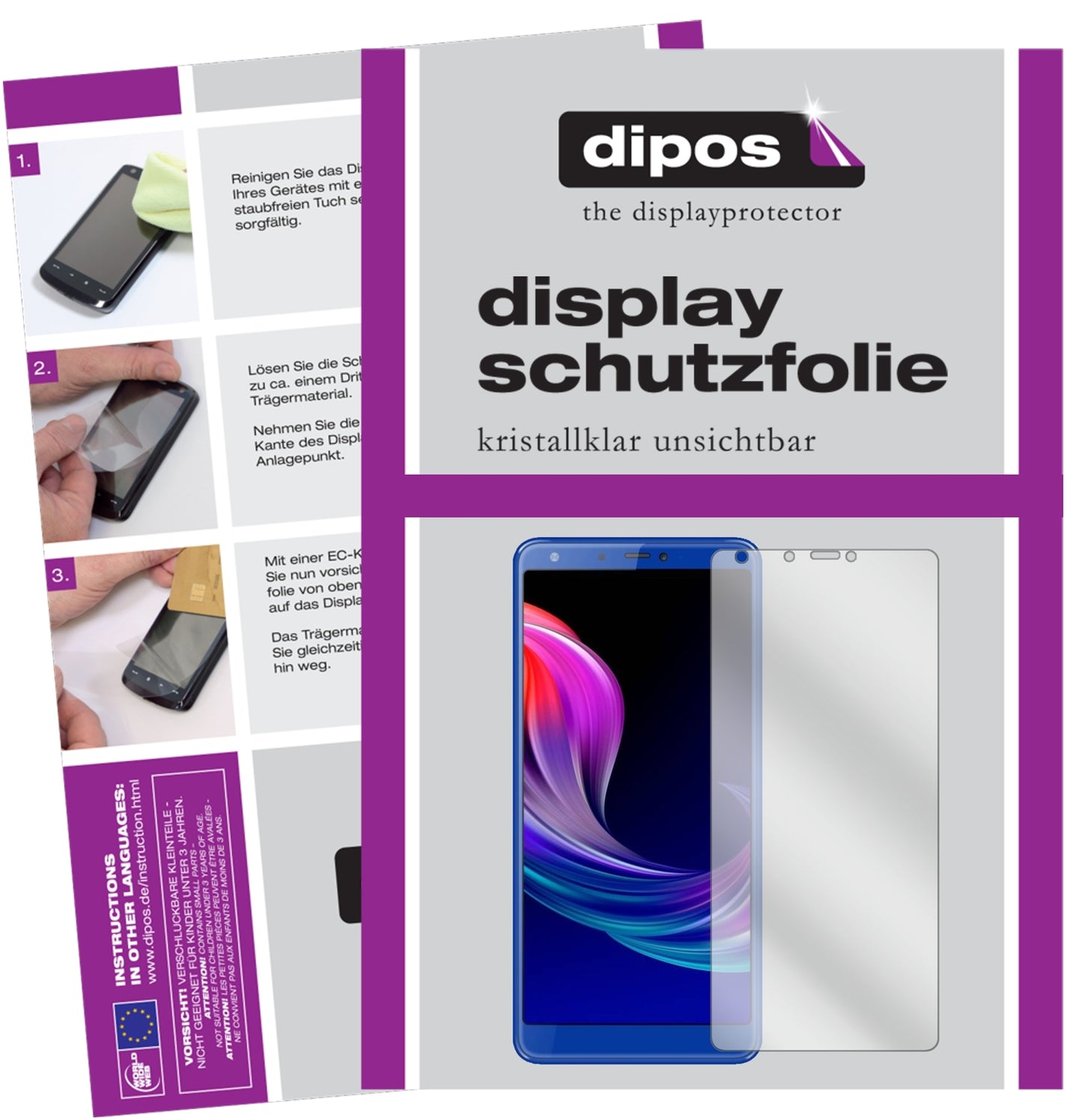Klare Displayschutzfolie von dipos passend für Panasonic Eluga Ray 600, präziser Zuschnitt und blasenfrei montiert