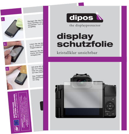 Klare Displayschutzfolie von dipos passend für Panasonic Lumix DC-G110, präziser Zuschnitt und blasenfrei montiert