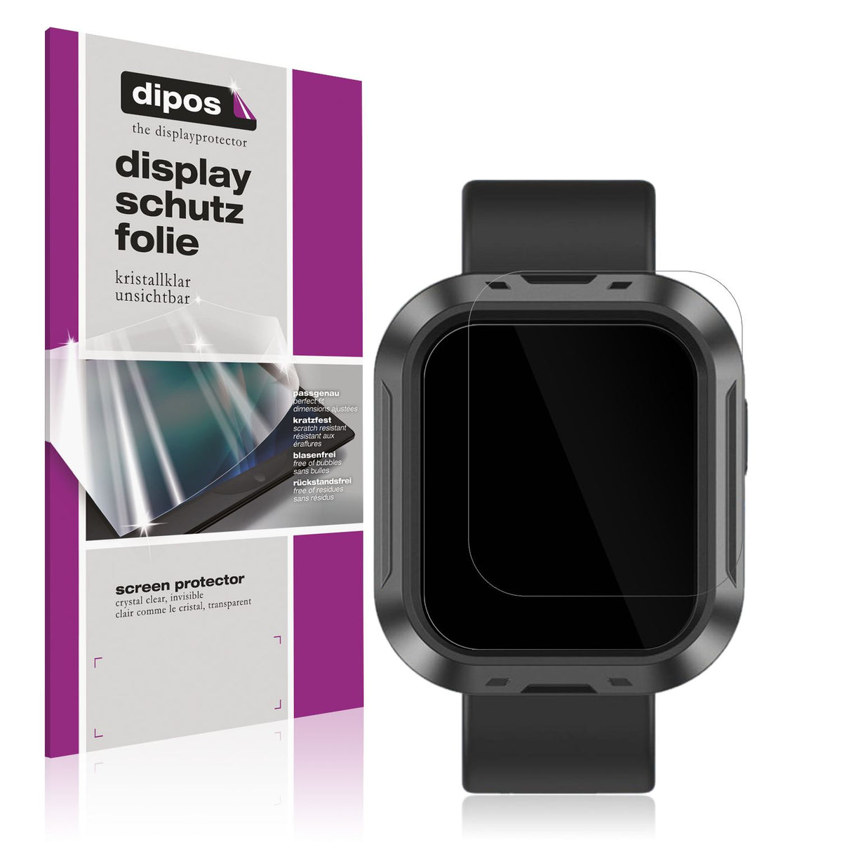 Klare Displayschutzfolie von dipos passend für Parsonver G01C, präziser Zuschnitt und blasenfrei montiert