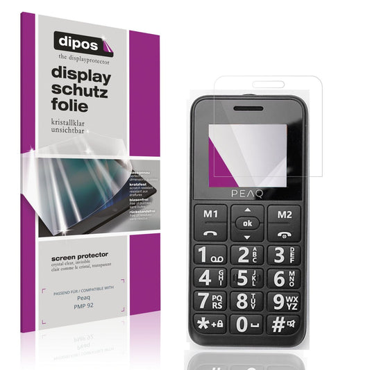 Klare Displayschutzfolie von dipos passend für Peaq PMP 92, präziser Zuschnitt und blasenfrei montiert