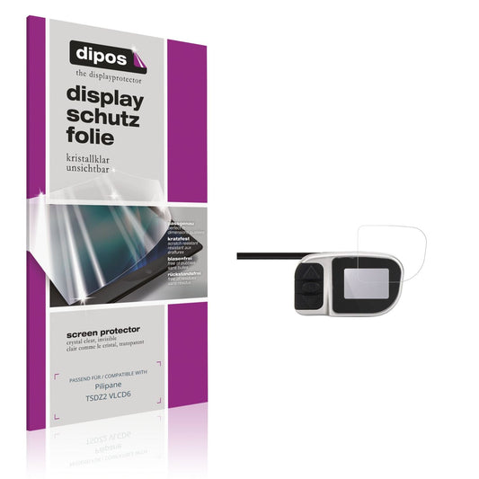 Klare Displayschutzfolie von dipos passend für Pilipane TSDZ2 VLCD6, präziser Zuschnitt und blasenfrei montiert