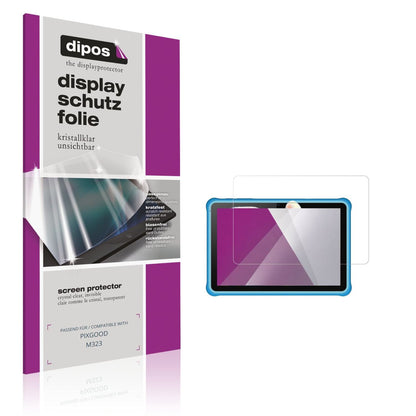 Klare Displayschutzfolie von dipos passend für PIXGOOD M323, präziser Zuschnitt und blasenfrei montiert