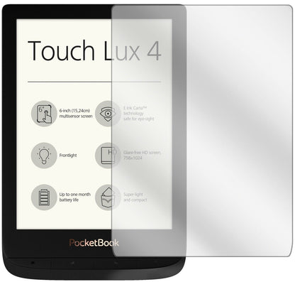 Klare Displayschutzfolie von dipos passend für PocketBook Touch Lux 4, präziser Zuschnitt und blasenfrei montiert