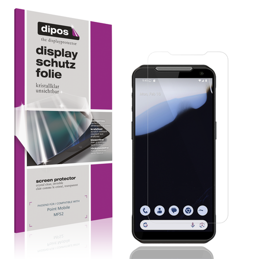 Klare Displayschutzfolie von dipos passend für Point Mobile MF52, präziser Zuschnitt und blasenfrei montiert