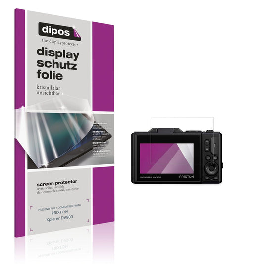Klare Displayschutzfolie von dipos passend für PRIXTON Xplorer DV900, präziser Zuschnitt und blasenfrei montiert