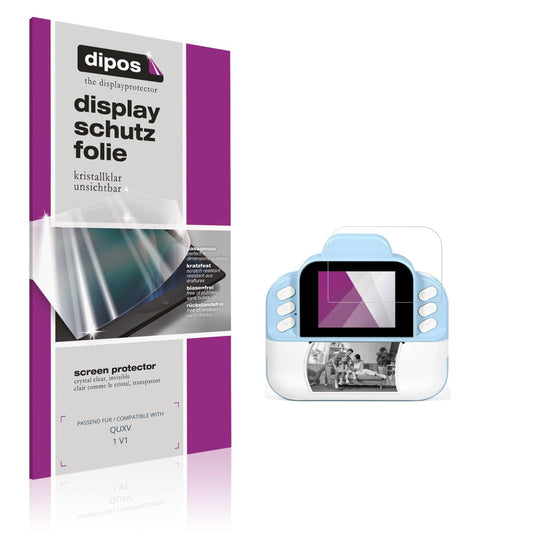 Klare Displayschutzfolie von dipos passend für QUXV 1 V1, präziser Zuschnitt und blasenfrei montiert
