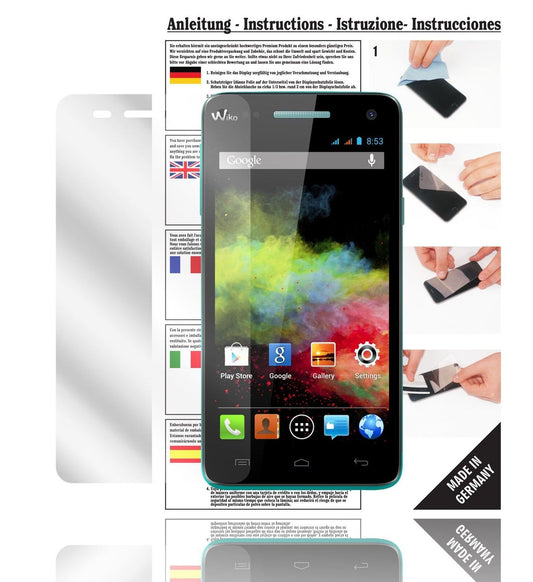 Klare Displayschutzfolie von dipos passend für Rainbow Wiko, präziser Zuschnitt und blasenfrei montiert