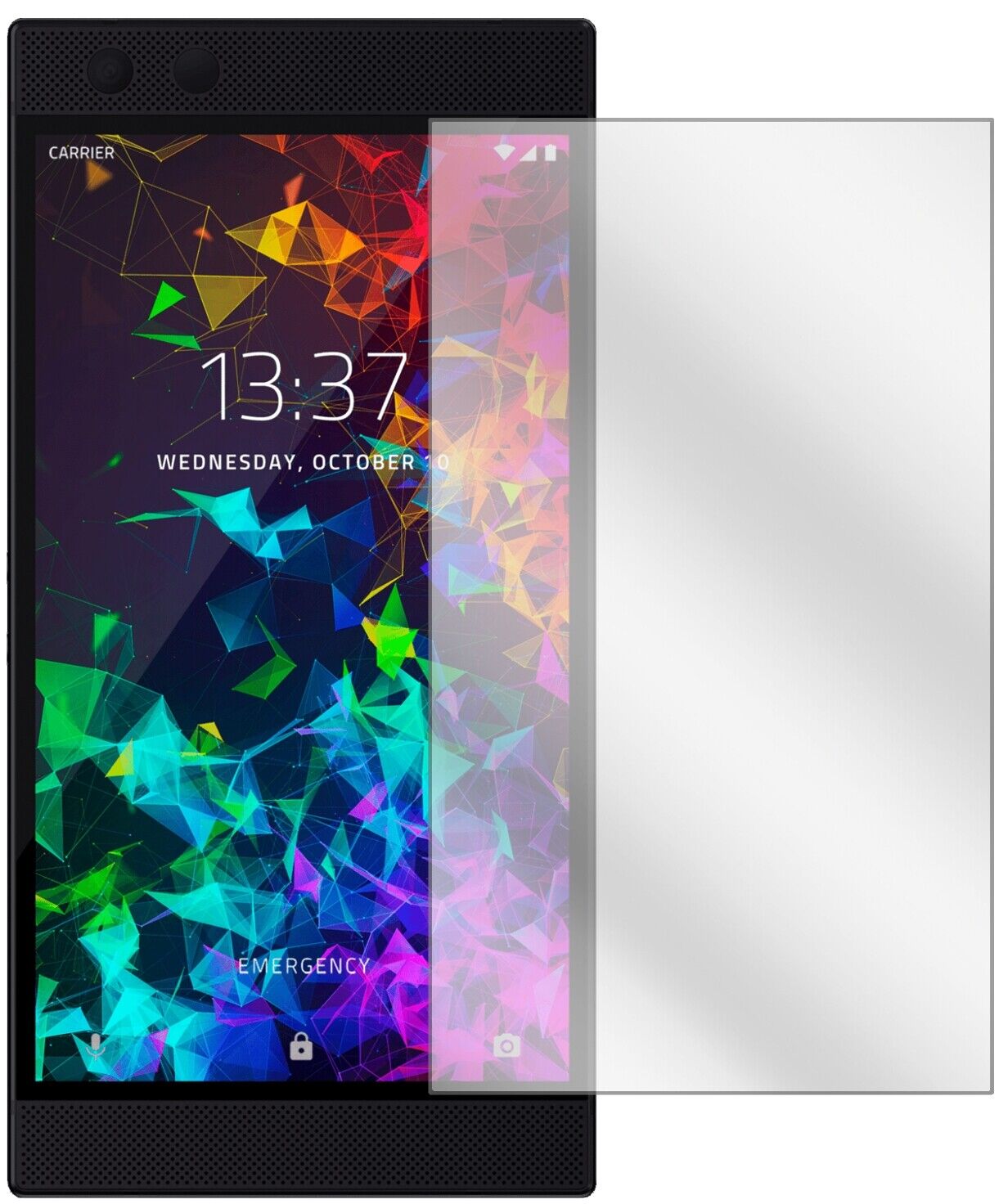 Klare Displayschutzfolie von dipos passend für Razer Phone 2, präziser Zuschnitt und blasenfrei montiert