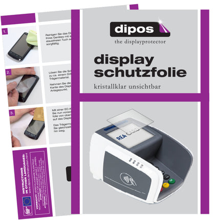 Klare Displayschutzfolie von dipos passend für REA CARD T7 pro touch, präziser Zuschnitt und blasenfrei montiert