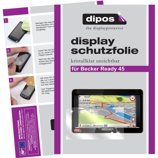 Klare Displayschutzfolie von dipos passend für Ready 50 Becker, präziser Zuschnitt und blasenfrei montiert