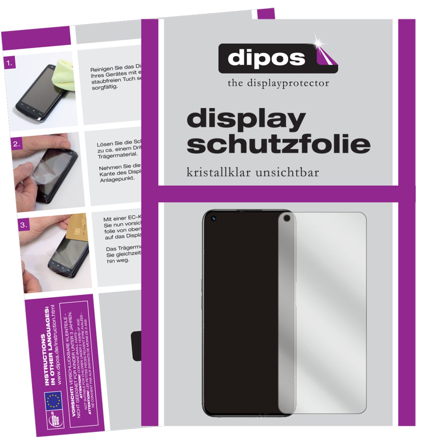 Klare Displayschutzfolie von dipos passend für Realme 8i, präziser Zuschnitt und blasenfrei montiert