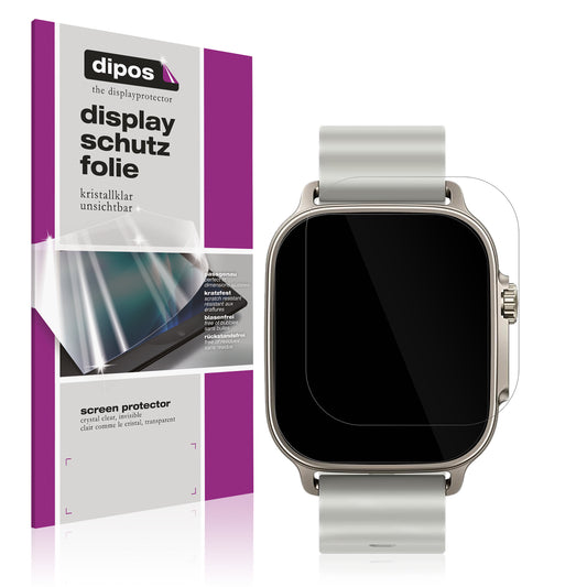 Klare Displayschutzfolie von dipos passend für Realme Watch 5, präziser Zuschnitt und blasenfrei montiert