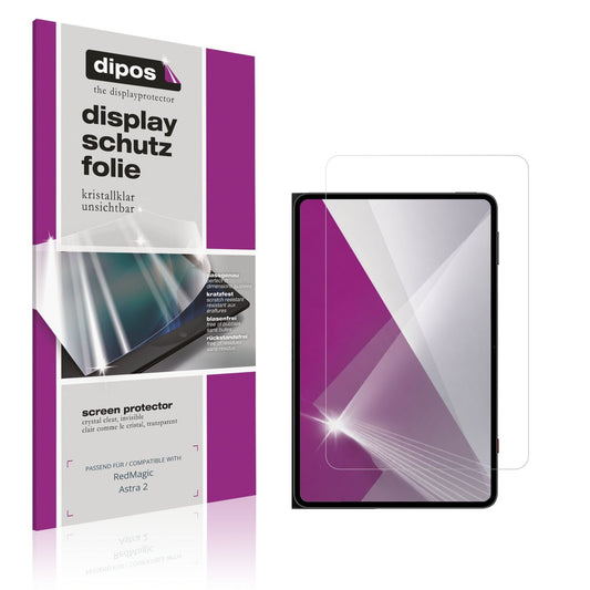 Klare Displayschutzfolie von dipos passend für RedMagic Astra 2, präziser Zuschnitt und blasenfrei montiert