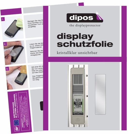 Klare Displayschutzfolie von dipos passend für Rimova Electronic Tag, präziser Zuschnitt und blasenfrei montiert