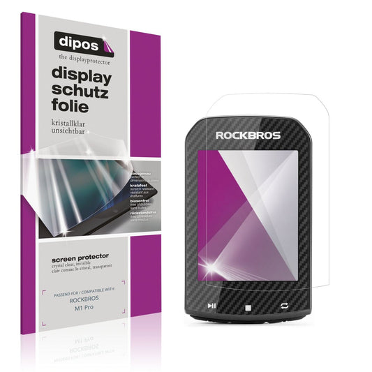 Klare Displayschutzfolie von dipos passend für ROCKBROS M1 Pro, präziser Zuschnitt und blasenfrei montiert
