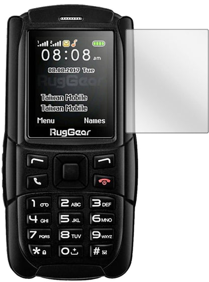 Klare Displayschutzfolie von dipos passend für RugGear RG129, präziser Zuschnitt und blasenfrei montiert