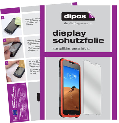 Klare Displayschutzfolie von dipos passend für Rugum V1, präziser Zuschnitt und blasenfrei montiert