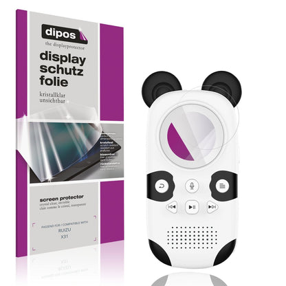 Klare Displayschutzfolie von dipos passend für RUIZU X31, präziser Zuschnitt und blasenfrei montiert