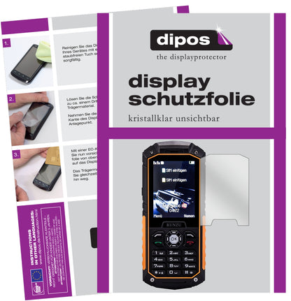 Klare Displayschutzfolie von dipos passend für Runzu M8, präziser Zuschnitt und blasenfrei montiert