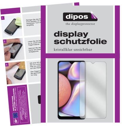 Klare Displayschutzfolie von dipos passend für Samsung Galaxy A10s, präziser Zuschnitt und blasenfrei montiert