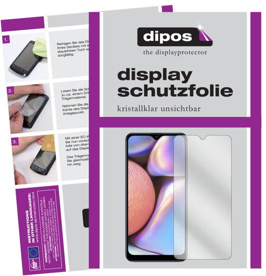 Klare Displayschutzfolie von dipos passend für Samsung Galaxy A10s, präziser Zuschnitt und blasenfrei montiert