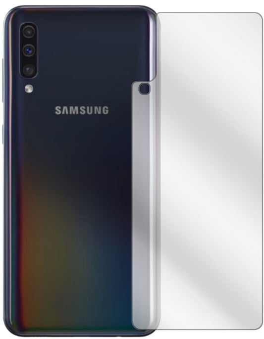 Klare Displayschutzfolie von dipos passend für Samsung Galaxy A40 Rückseite, präziser Zuschnitt und blasenfrei montiert