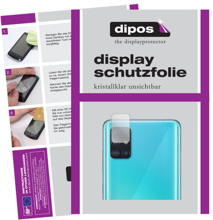 Klare Displayschutzfolie von dipos passend für Samsung Galaxy A51 Kameralinse, präziser Zuschnitt und blasenfrei montiert